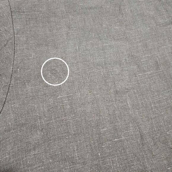 Flax by Jeanne Engelhart Mens Linen Shirt S Olive Green Roll Tab Sleeve Stand-Up - Picture 8 of 8